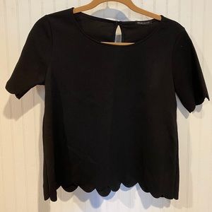 Francesca’s Black Ribbed Top